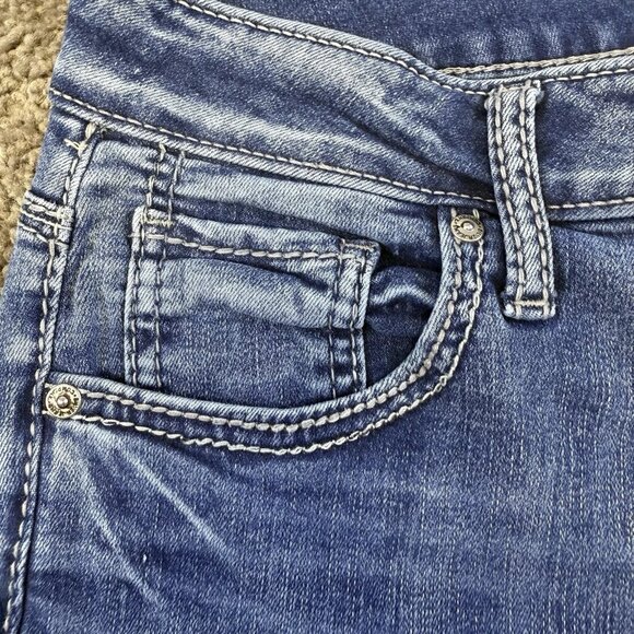 Silver boyfriend style blue slim-fit mid-rise comfortable stretch jeans - Picture 3 of 12